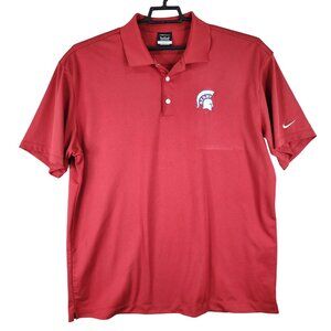 Men's Nike Golf Red Polo Shirt Dri-Fit Spartan Embroidery Short Sleeve Size XXL